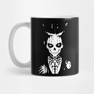 Sinister looking girl in black and white art Mug